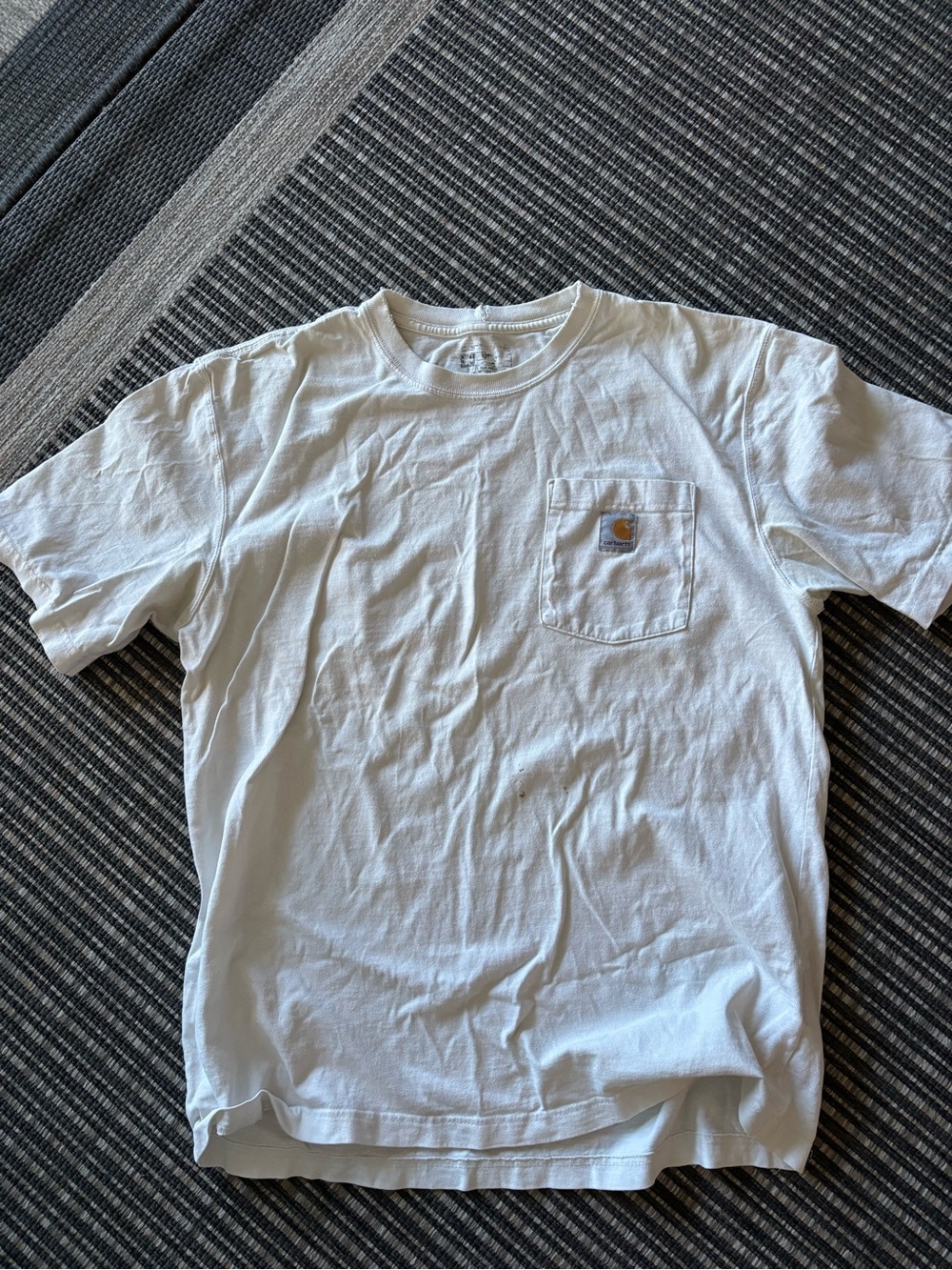 Carhartt Men’s White Short-Sleeve Pocket Tee with Logo